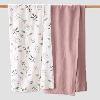 Little Planet by carter's Muslin Swaddle Baby Blanket - Floral - 2pk