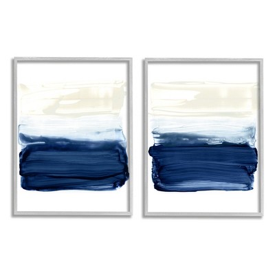 Stupell Industries Coastal Brushstrokes Abstract Beach Ombre Design