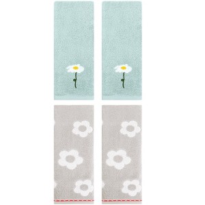 REGALWOVEN 4 Pcs Bathroom Soft Absorbent Cotton Hand Towels - 1 of 4