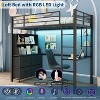 Loft Bed Twin Size with Desk, 4 Large Fabric Drawers and 2 Storage Shelves, Heavy Duty Metal Loft Bed with LED Lights & Charging Sation - 4 of 4