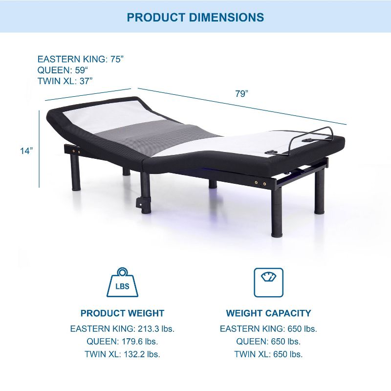 Harmony Adjustable Lumbar Bed Frame - Furniture of America, 4 of 5