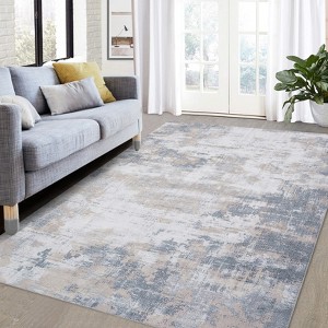 Washable Area Rug Modern Abstract Rug Non Slip Non Shedding Rug - 1 of 4