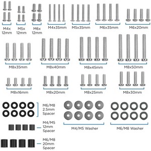 Mount-It! TV Mounting Hardware Kit, Universal VESA Wall Mount Screw, Washer, Spacer Pack (M4 M5 M6 M8) For TV and Monitor Mounting - 1 of 4