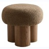 TUYOHW Mushroom Stool,Plush Ottoman with Wooden Look Legs,17 Inch Barrel Shaped Accent Stool for Living Room Entryway - 4 of 4