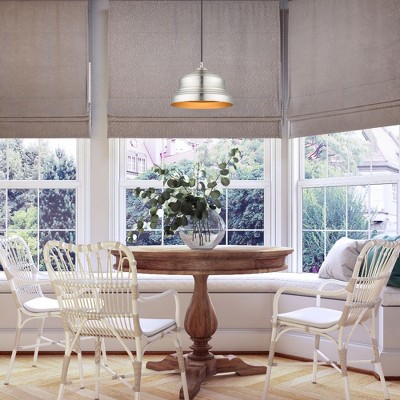 Brushed Nickel and Gold 10" Steel Pendant Light