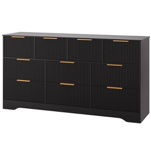 59 Inch Wide 10 Drawer Dresser with Wood Frame, Modern Chest of Drawers with Fluted Texture - 1 of 4