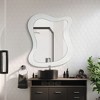 Beautyolove Irregular Wavy Wood Framed Wall Mirror - 2 of 4