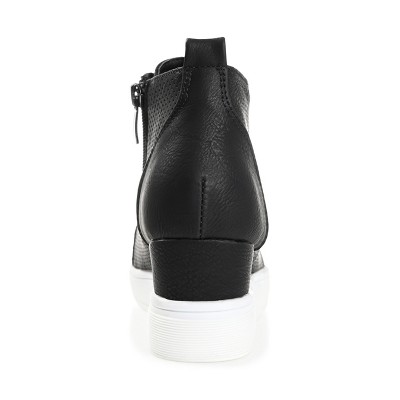 Женские кроссовки Journee Collection Women's Clara Round Toe Inside Zip Wedge Sneakers Black 10 — фото 3