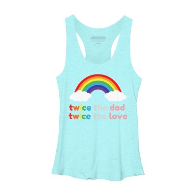 Adult Design By Humans Rainbow Twice The Dad & Love By Racerback Tank Top