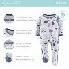 The Peanutshell Blue Safari Footed Baby Sleepers for Boys, 3-Pack, Newborn to 9 Months - image 2 of 4