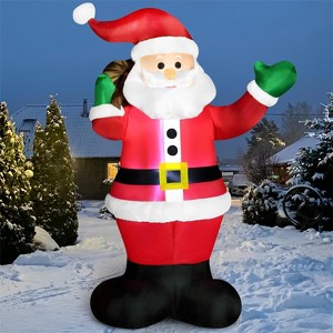 SYNCFUN 6 FT Christmas Inflatable Outdoor Decoration, Santa with Gift Bag Inflatable with Build in LEDs for Christmas Yard Indoor Outdoor Decorations - 1 of 4