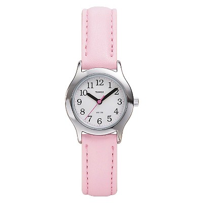 Kid&#39;s Timex Easy Reader  Watch with Leather Strap - Silver/Pink T790819J