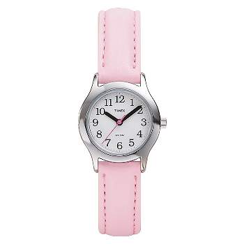 Kid's Timex Easy Reader  Watch with Leather Strap - Silver/Pink T790819J