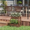 Outsunny Wooden Wagon Planter Box, Decorative Raised Garden Bed for Vegetables Flowers Herbs, 22" x 13" x 22" - 3 of 4