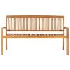 vidaXL Garden Bench Natural teak Solid Teak wood 2-seater Stackable - 3 of 4