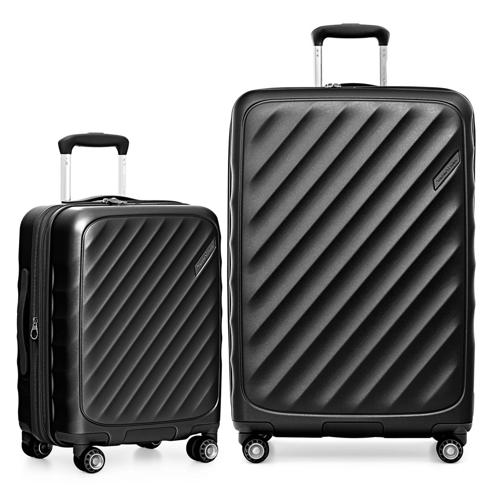 Photos - Travel Accessory Traveler's Choice Elm 2pc Hardside Expandable Spinner Luggage Set - Matte Black