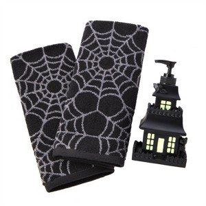 SKL Home 3pc Haunted House Lotions and Spider Web Hand Towels - 1 of 4