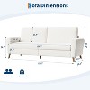 84" Sofa, 3 Seater Couch for Living Room, Modern Loveseat, Boucle Sofa with Deep Seats and Wide Armrests, Wood Legs, Easy Assembly - 2 of 4