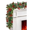 MOEPISY 9FT Luxury Prelit Christmas Garland with Warm White LED Timer Lights - 4 of 4