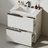 30" Fluted Bathroom Vanity with Sink – Ceramic Basin, Soft Close Drawers,Split Storage,Freestanding Vanity Cabinet with 8" Faucet Compatibility - 3 of 4