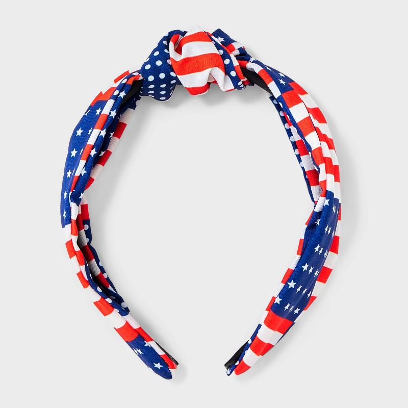 Americana Flag Print Headband - Red/White/Blue Striped, 1 of 4