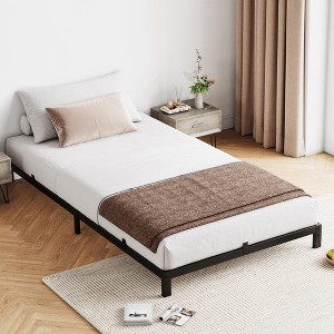 Bed Frame No Box Spring Needed, Heavy Duty Platform Metal Bed Frame with Metal Slats and Under Bed Storage, Easy Assembly, Black - 1 of 4