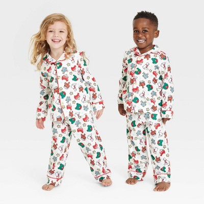 Image of Toddler Holiday Treats Print Holiday Matching Family Pajama Set - Wondershop™ White 3T