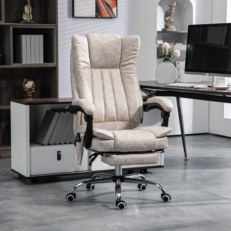 Vinsetto Microfiber Office Chair, High Back Computer Chair with 6 Point Massage, Heat, Adjustable Height and Retractable Footrest, 2 of 7