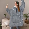 PAVILIA Faux Shearling Wearable Blanket Hoodie, Cozy Oversized Hooded Sweatshirt Adults, Warm Fleece Big Pocket - 3 of 4