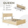 Brafabhome Queen Size Rattan Bed Frames with Headboard, Sturdy Wood Platform Bed Frames with 4 Storage Drawers for Bedroom | Beige - 2 of 4
