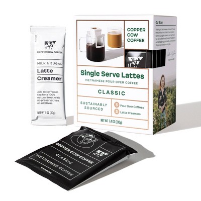 Copper Cow Classic Dark Roast Latte Pour Over Kit - 7.4oz