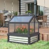 Outsunny Raised Garden Bed with Polycarbonate Greenhouse, Garden Wooden Cold Frame Greenhouse Flower Planter Protection, 35.5" x 31.5" x 36" - 3 of 4