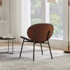 Vynxaria Black Mid-Century Modern Shell Accent Chairs - Tripod Design, Walnut Finish - 4 of 4