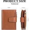 BEAFUP Women's Genuine Leather Wallet,Compact Size Wallet, RFID Blocking,with 14 Slots and 2 Zippered Pockets & Zipper Coin Pouch - 3 of 4