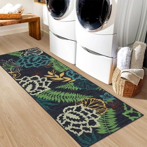 Machine Washable Area Rug for Living Room Modern Boho Floral Printed Indoor Carpet Non Slip Ultra Thin Non Shedding Floor cover - 1 of 4