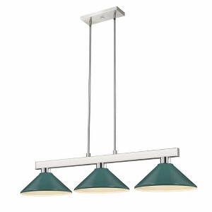 Modern 3-Light Steel Fixture with Adjustable Rods - Perfect for Game Room or Home Decor - 1 of 4