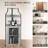 CuisinSmart Corner Wine Bar Cabinet with Detachable Wine Rack, Bar Cabinet with Glass Holder, Small Sideboard and Buffet Cabinet with Mesh Door - 3 of 4