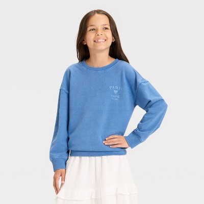 Girls' Relaxed Fit French Terry Pullover Shirt - Cat & Jack™