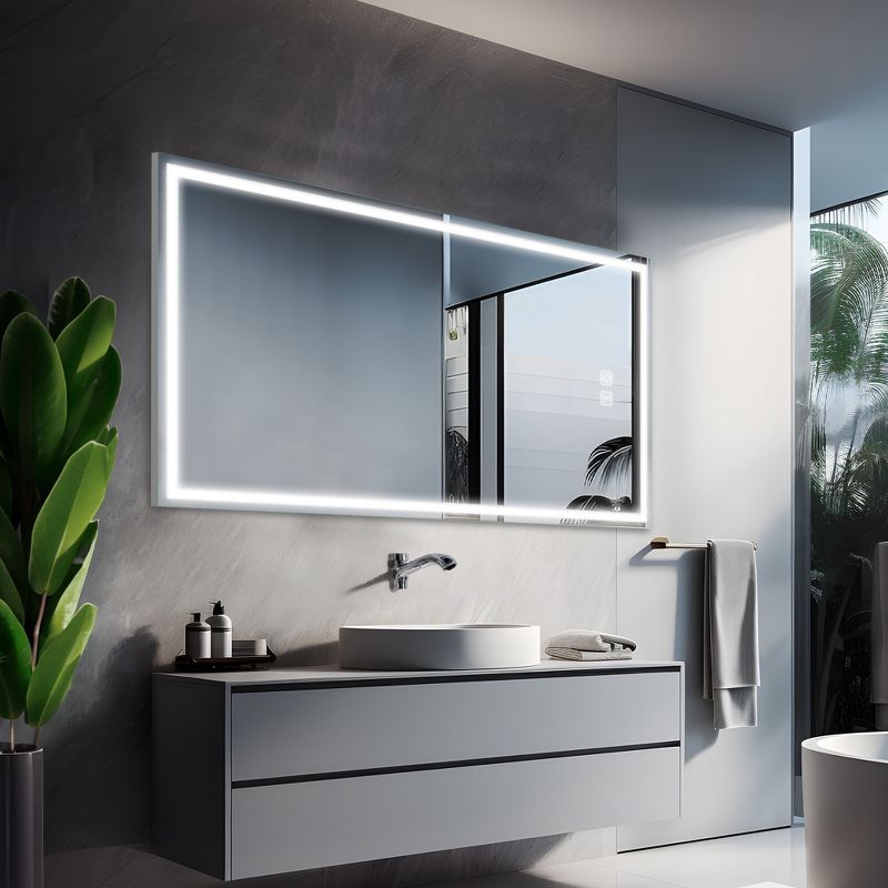 Neutypechic Oversized Bathroom Vanity Mirror LED Rectangle Anti-fog Wall Mirror with Backlit, 2 of 7
