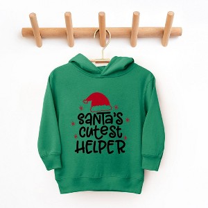 The Juniper Shop Santa's Cutest Helper Glitter Toddler Graphic Hoodie - 1 of 3