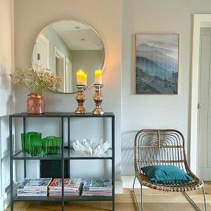 Whisen 42 Inch Round Bathrrom Wall Mirror, Premium HD Glass, Anti-Rust Aluminum Frame - 1 of 4