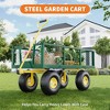 Heavy-Duty 2-in-1 Garden Wagon Utility Steel Cart with All-Terrain Tires and Removable Mesh Side Panels - 2 of 4