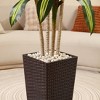 DR.Planzen UV Resistant Artificial 6-7FT Tall Pre Potted Dracaena Tree with White/Brown Tall Square Planter for Indoor Outdoor House Home Decor - 4 of 4