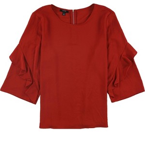 Alfani Womens Zip-Back Ruffled Blouse - 1 of 1