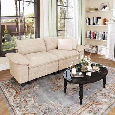 Captiva Designs Modular 2-Seater Loveseat Sofa, 87.5" Deep Sectional for Living Room & Bedroom