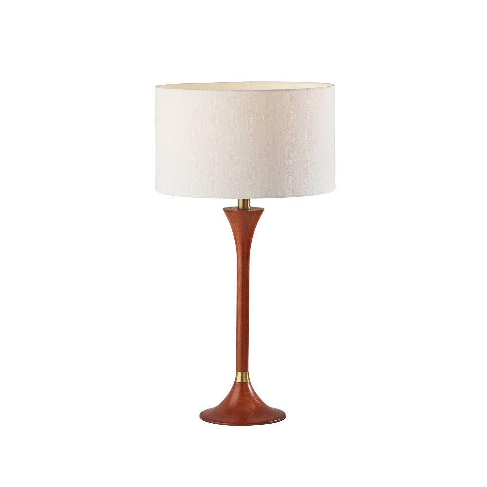 Photos - Floodlight / Street Light Adesso Rebecca Table Lamp Walnut Rubberwood with Antique Brass Accent  