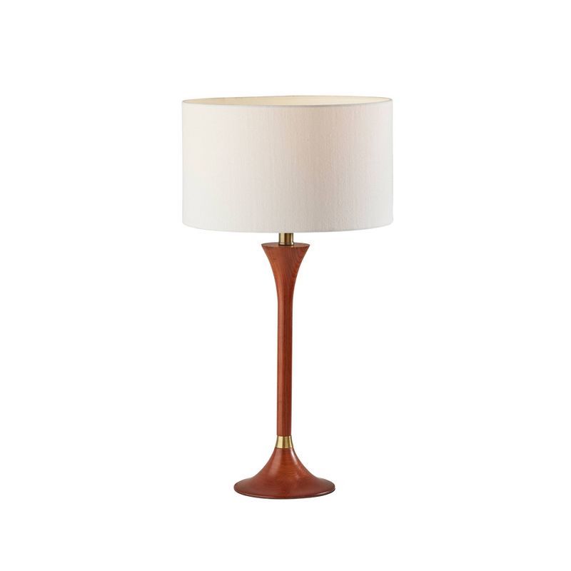 Rebecca Table Lamp Walnut Rubberwood with Antique Brass Accent - Adesso, 1 of 8