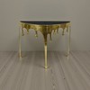 Royal Hampton Sofa Console Table | 36.25" Half Moon Glass Top | Melting Drip Design | Aluminum Cast - 3 of 4