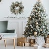 LOVMOR 20"Christmas Wreath for Front Door with Warm Lights, Pine Cones,Golden Xmas Ball, Frosted Branches, Pine Needles and Natural Branches Wreath - 3 of 4