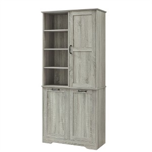 Tramull Bathroom Storage Cabinet with Tilt-Out Hamper, Multi-Functional Organizer with Adjustable Shelves & Drawers - 1 of 4